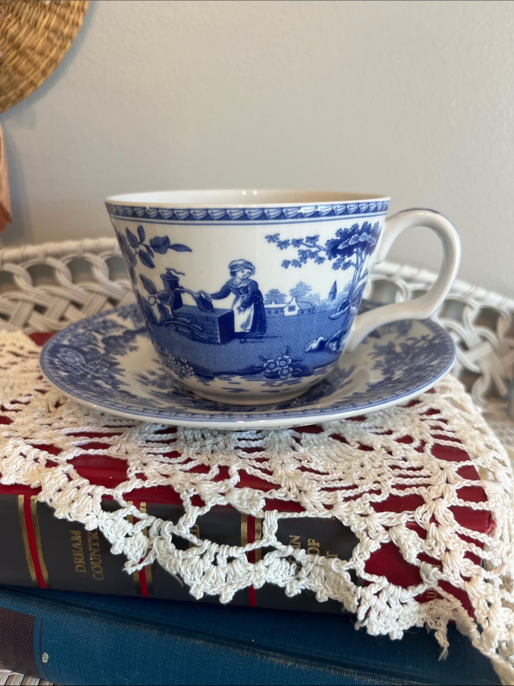 Spode "Girl at Well" teacup and saucer set